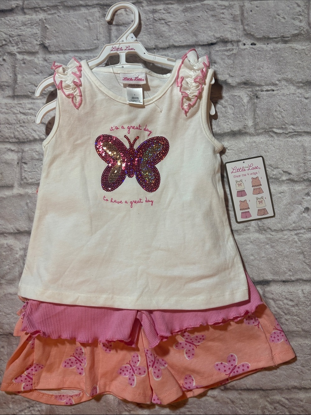 Little Lass Floral Summer Outfit Top & Shorts
